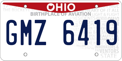 OH license plate GMZ6419