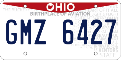OH license plate GMZ6427