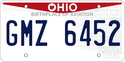OH license plate GMZ6452