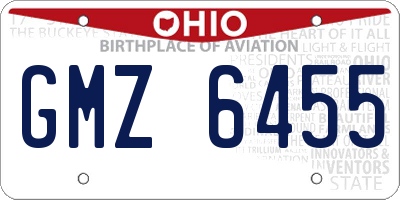 OH license plate GMZ6455