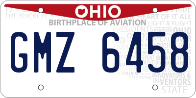 OH license plate GMZ6458