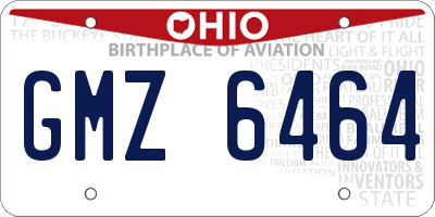 OH license plate GMZ6464