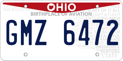 OH license plate GMZ6472