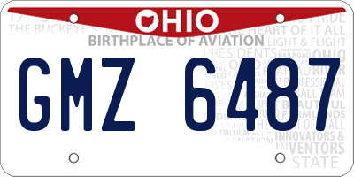 OH license plate GMZ6487