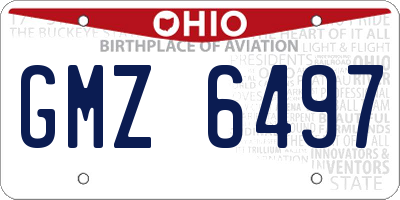 OH license plate GMZ6497