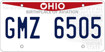 OH license plate GMZ6505