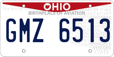 OH license plate GMZ6513