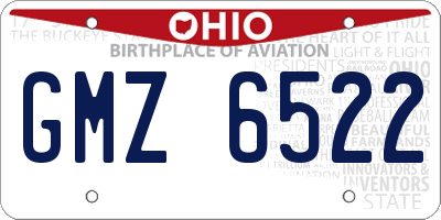 OH license plate GMZ6522