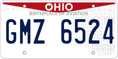 OH license plate GMZ6524