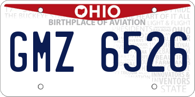 OH license plate GMZ6526