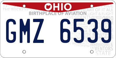 OH license plate GMZ6539