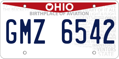 OH license plate GMZ6542