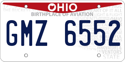 OH license plate GMZ6552