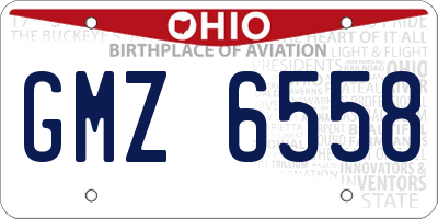 OH license plate GMZ6558