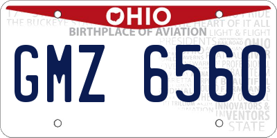 OH license plate GMZ6560