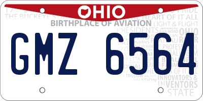 OH license plate GMZ6564