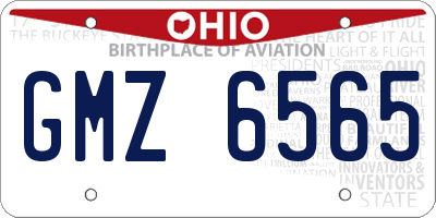 OH license plate GMZ6565