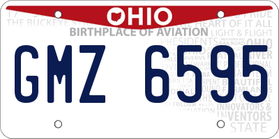 OH license plate GMZ6595