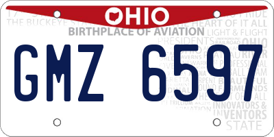 OH license plate GMZ6597