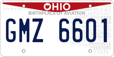 OH license plate GMZ6601