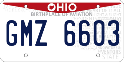 OH license plate GMZ6603