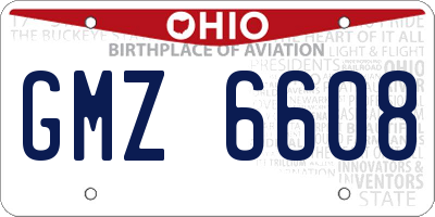 OH license plate GMZ6608