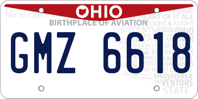 OH license plate GMZ6618