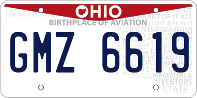 OH license plate GMZ6619