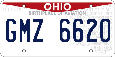 OH license plate GMZ6620
