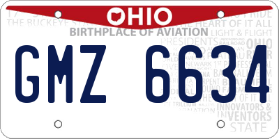 OH license plate GMZ6634