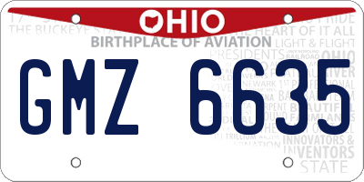 OH license plate GMZ6635