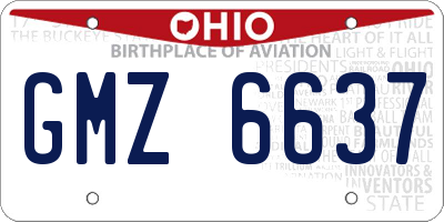 OH license plate GMZ6637