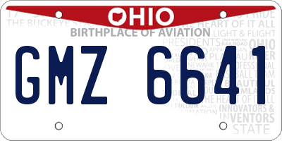 OH license plate GMZ6641