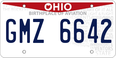 OH license plate GMZ6642