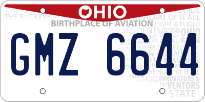 OH license plate GMZ6644