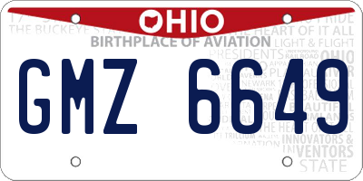 OH license plate GMZ6649