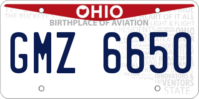 OH license plate GMZ6650