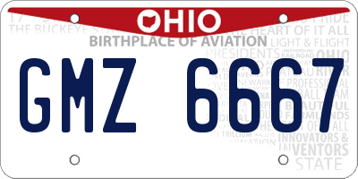 OH license plate GMZ6667