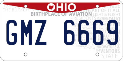 OH license plate GMZ6669