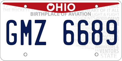OH license plate GMZ6689