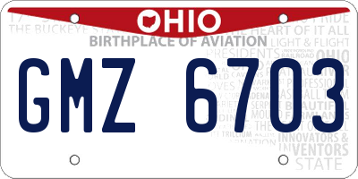 OH license plate GMZ6703