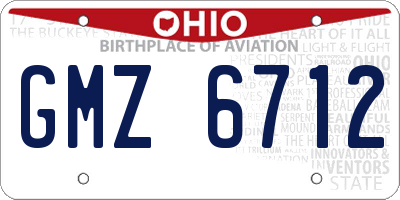 OH license plate GMZ6712