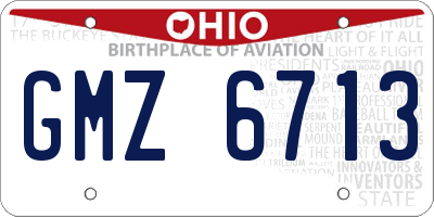 OH license plate GMZ6713