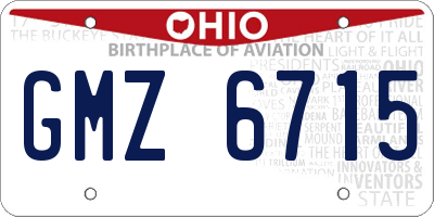 OH license plate GMZ6715