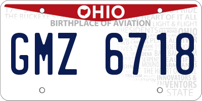 OH license plate GMZ6718