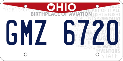 OH license plate GMZ6720