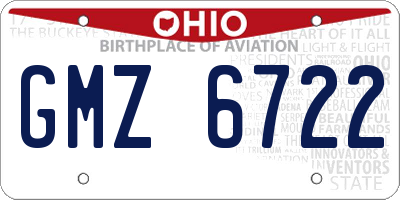 OH license plate GMZ6722