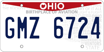 OH license plate GMZ6724