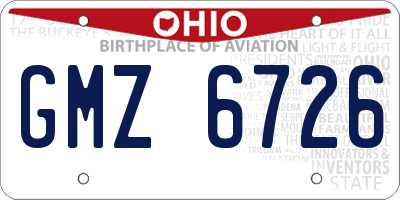 OH license plate GMZ6726