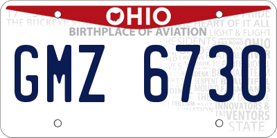 OH license plate GMZ6730